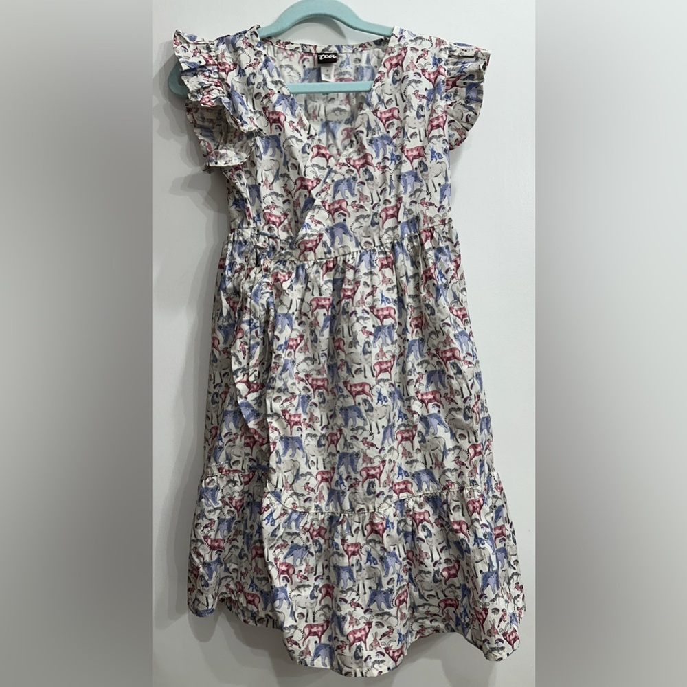 Tea Collection Animal Cotton Wrap Dress